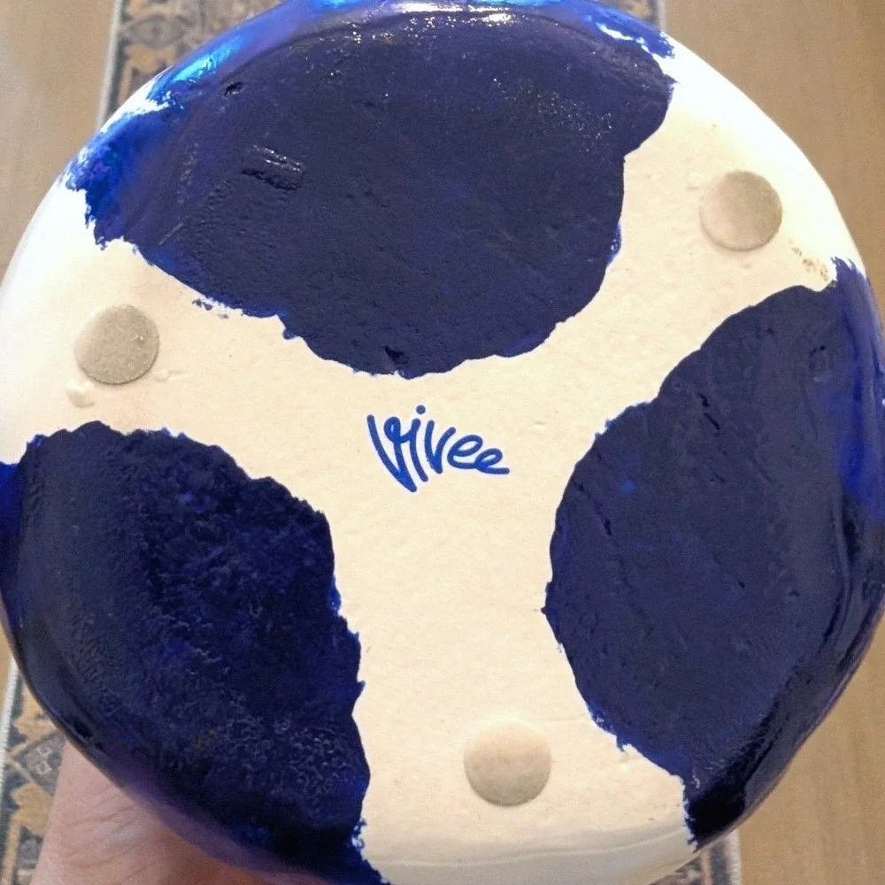 Vivee Yves Klein Georgia White and Blue Porcelain Vase